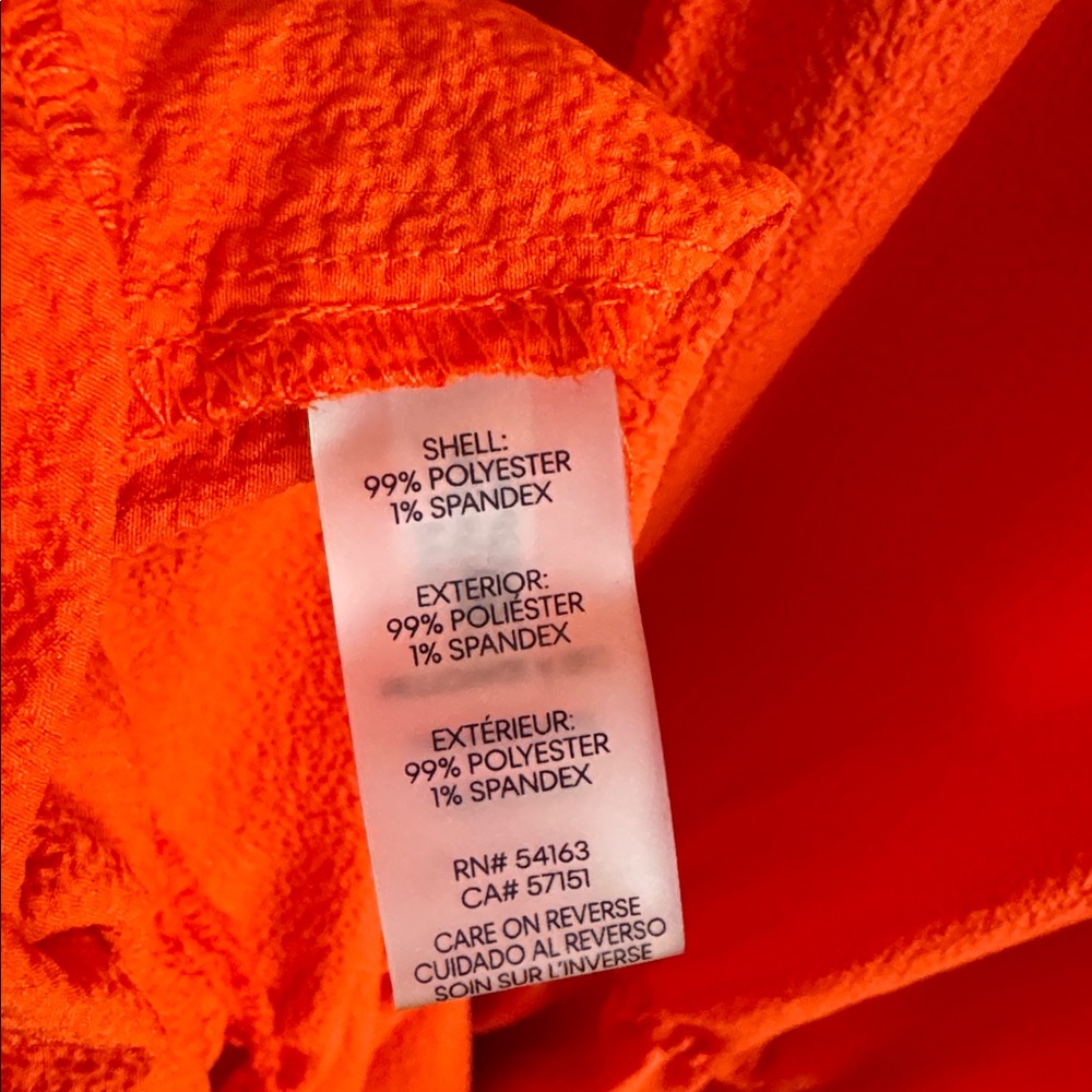 Calvin Klein Sleeveless Tiered Midi Sleeveless Boho Dress in Orange Size 12 - Picture 6 of 6